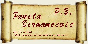 Pamela Birmančević vizit kartica